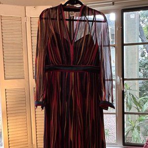 Anne Klein Striped Fit & Flare Dress